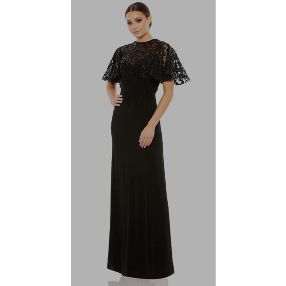 Mac Duggal Embellished Butterfly Sequin Maxi Gown Mother of the Bride Dress | 14